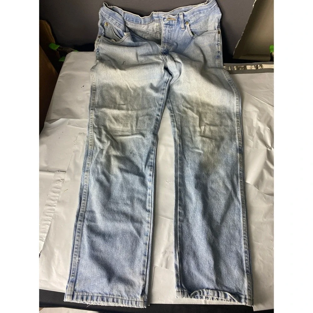Vintage Wrangler Mens Relaxed Fit Light Wash Denim Jeans 33x32‎ USA Cotton jenas
